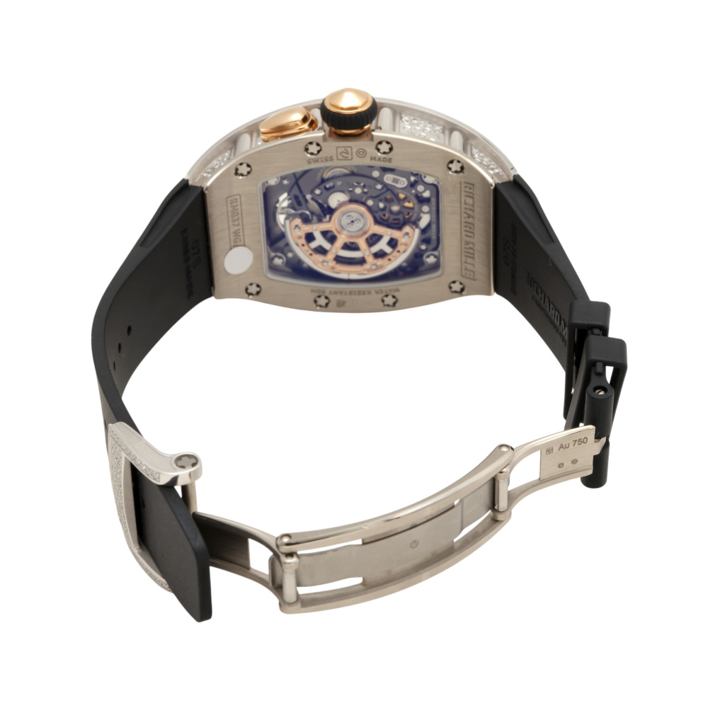 RM37 White Gold Skeletonized Dial Function Selector Full Factory Diamond Case 52.6mm