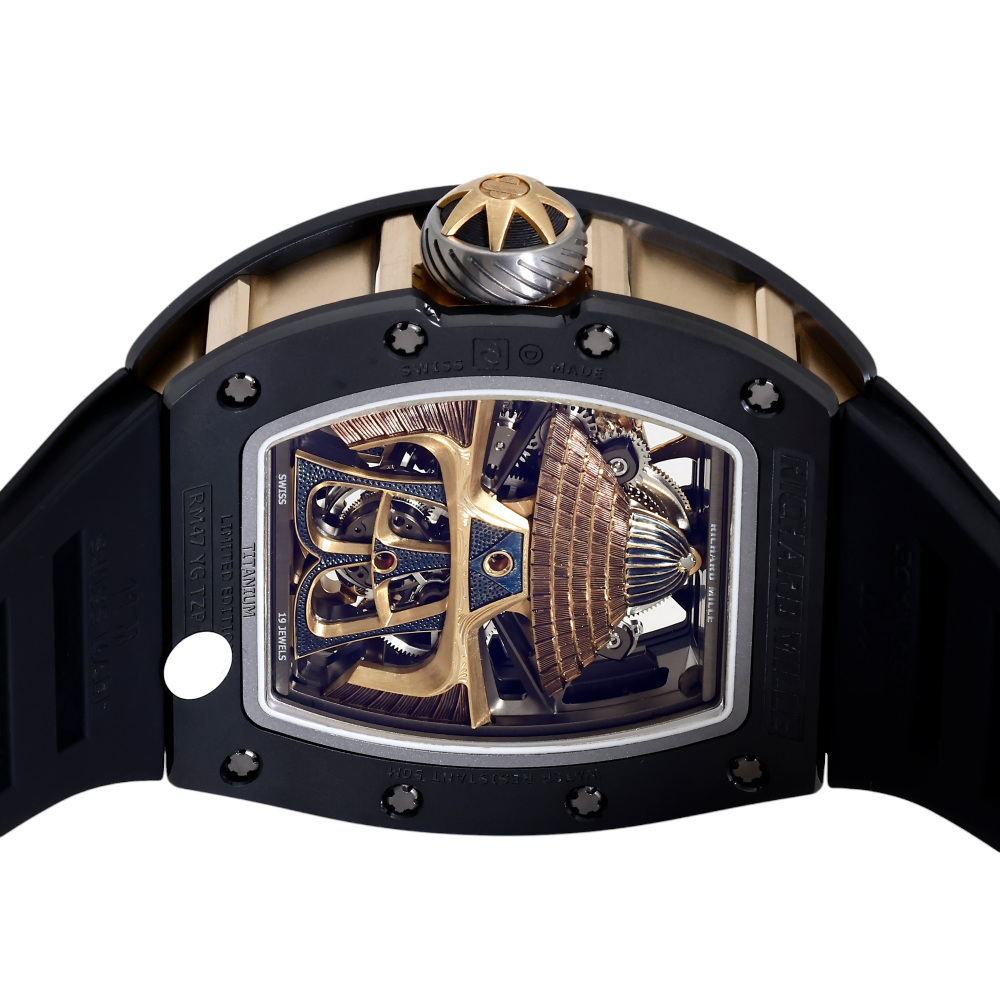 w253973-5 RM47 Titanium Yellow Gold Ceramic Skeletonized Dial Tourbillion 42.7mm