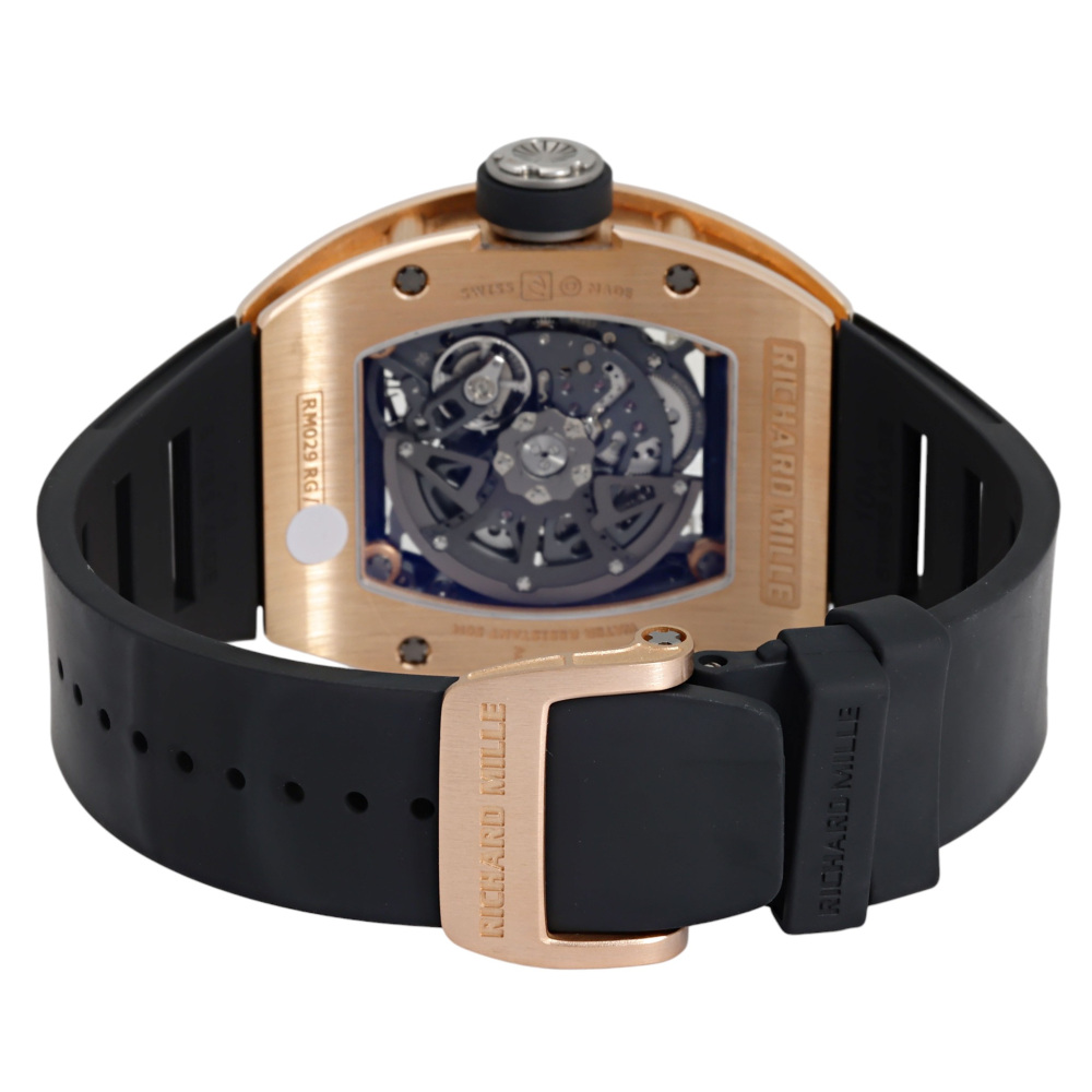 w260608-5 RM29 Rose Gold Skeletonized Dial Full Factory Diamond Case Automatic 48mm
