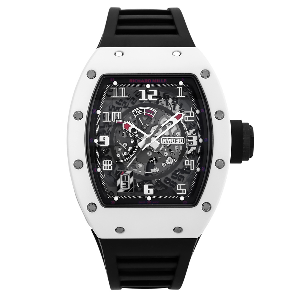 RM30 Ceramic Skeletonized Dial White Rush 50mm